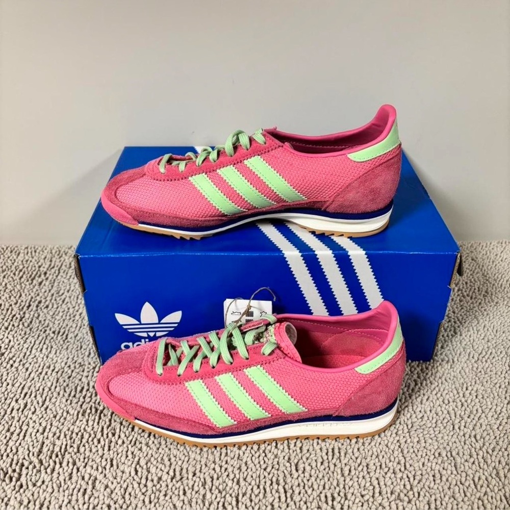 Adidas Women's SL 72 OG Pink and Green Sneakers